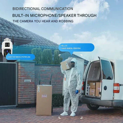 DualGuard Solar 4K Wireless Security Camera with Triple Lens & 10x Zoom